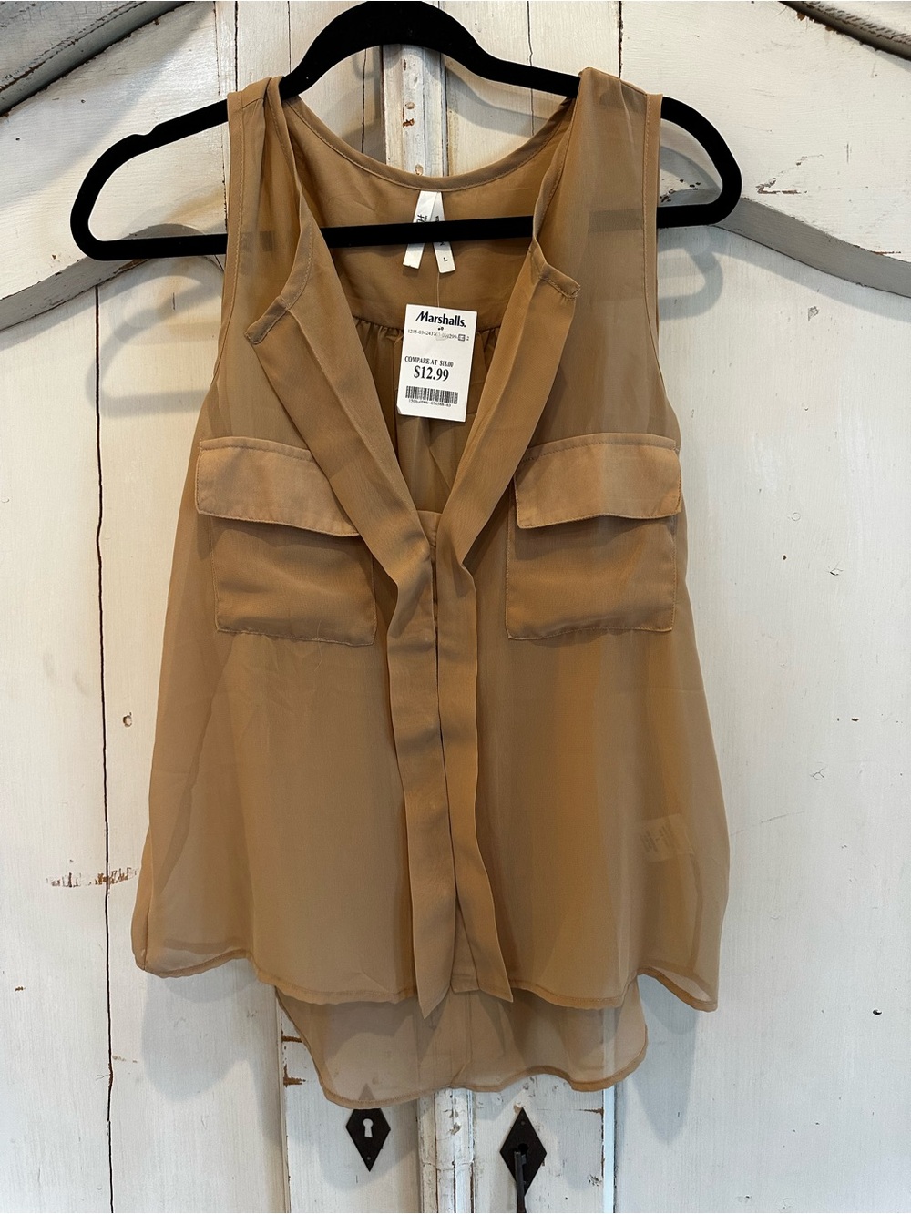 Truth Sheer Sleeveless Camisole in Camel Tan
